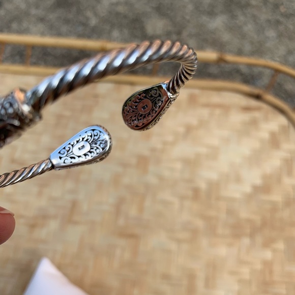 Coral Silver Bracelet Bangle Cuff Boho New 6.75” - Picture 4 of 8